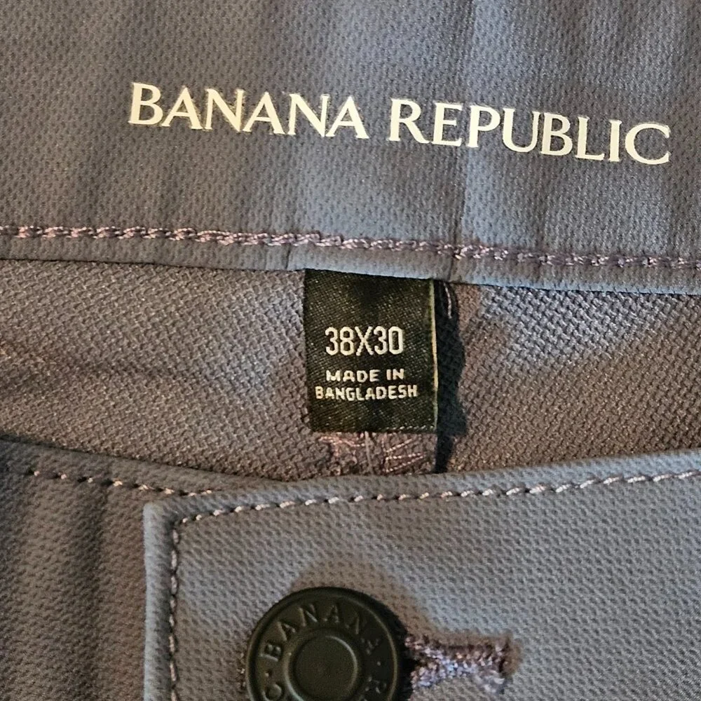 NWT Banana Republic Men's china blue‎ flat front Performance Pants 38 X 30